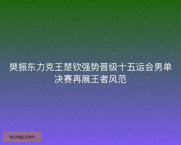 樊振东力克王楚钦强势晋级十五运会男单决赛再展王者风范