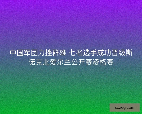 中国军团力挫群雄 七名选手成功晋级斯诺克北爱尔兰公开赛资格赛