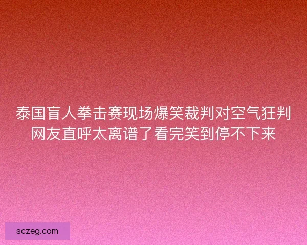 泰国盲人拳击赛现场爆笑裁判对空气狂判网友直呼太离谱了看完笑到停不下来