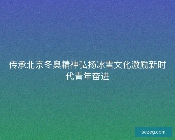 传承北京冬奥精神弘扬冰雪文化激励新时代青年奋进