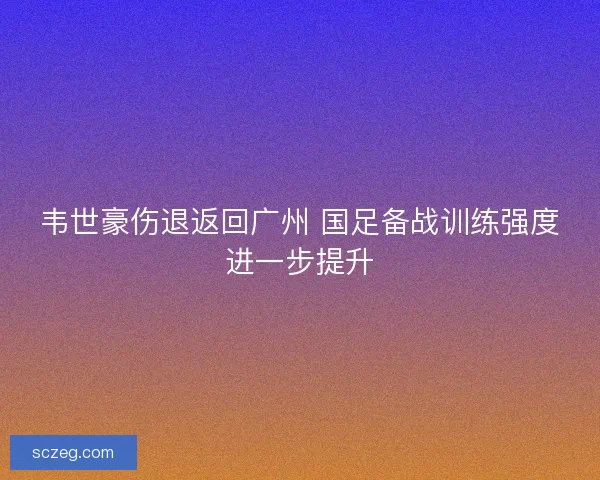 韦世豪伤退返回广州 国足备战训练强度进一步提升